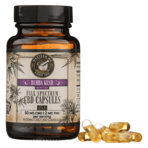 Bubba Kush 25mg CBD Sleep Capsules capture the strain's renowned relaxing and sedating effects.