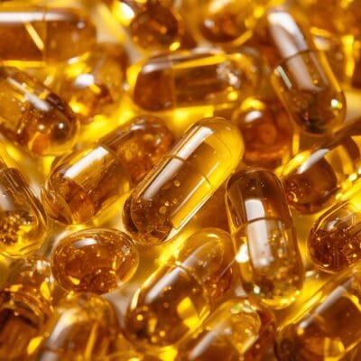 A pile of Western MA Hemp's Nighttime CBD Sleep Capsules