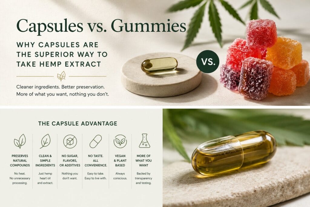 Capsules vs. Gummies: Why Capsules Are the Better Way to Take Hemp Extract